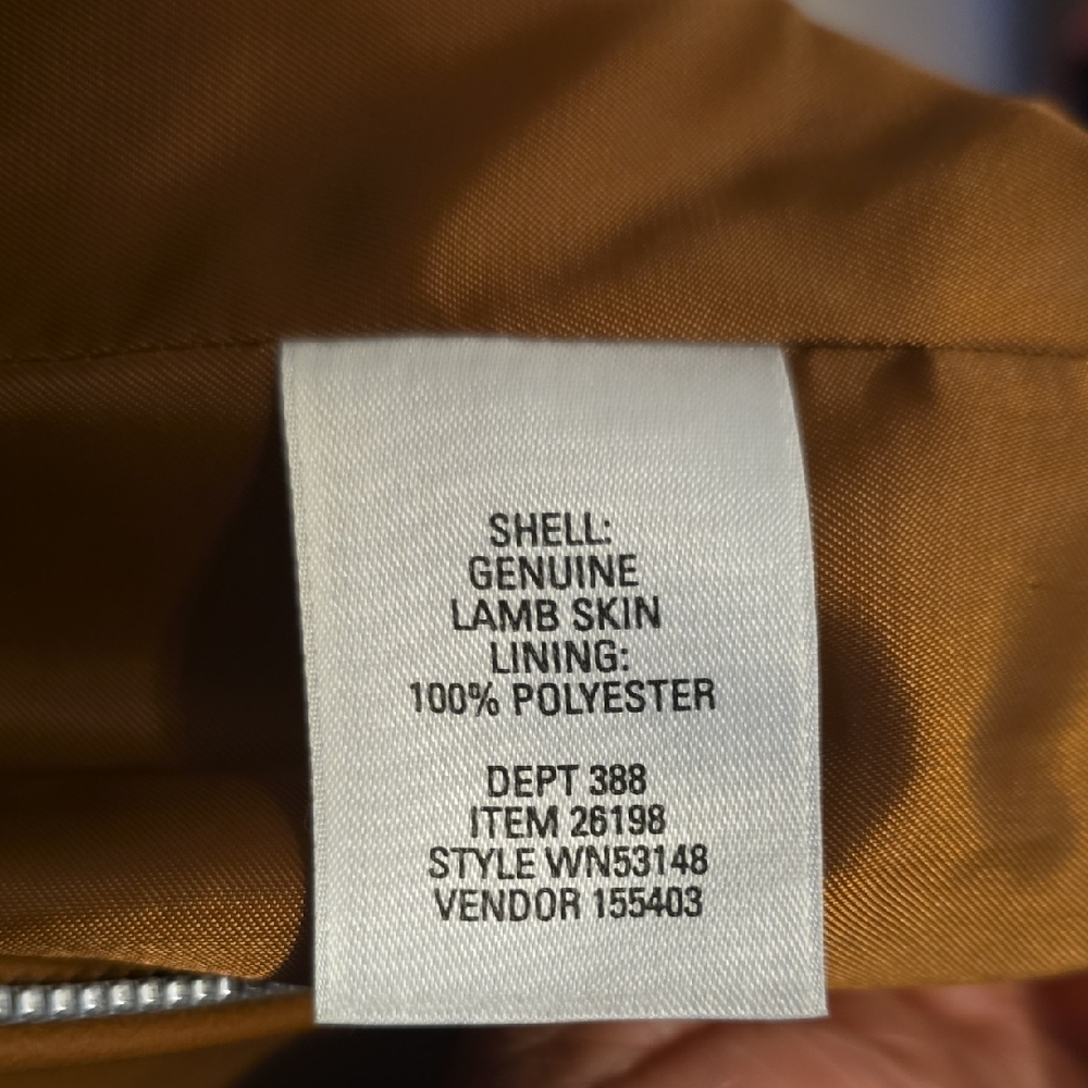 Nordstrom genuine lambskin leather zip vest  brown tan. - Picture 4 of 5